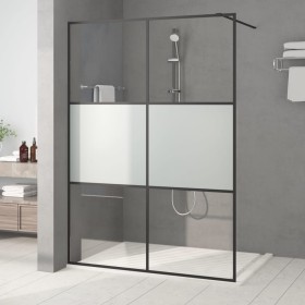 Schwarze, halbmattierte Duschwand aus ESG-Glas, 140 x 195 cm von , Duschwände und Duschwände - Ref: Foro24-152109, Preis: 206...