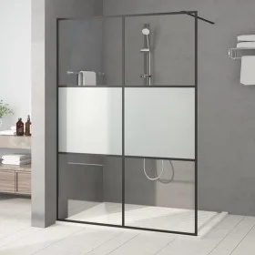 Schwarze, halbmattierte Duschwand aus ESG-Glas, 140 x 195 cm von , Duschwände und Duschwände - Ref: Foro24-152109, Preis: 210...