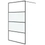 Black semi-frosted ESG glass shower screen 115x195 cm by , Shower walls and screens - Ref: Foro24-152128, Price: 184,49 €, Di...