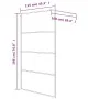Black semi-frosted ESG glass shower screen 115x195 cm by , Shower walls and screens - Ref: Foro24-152128, Price: 184,49 €, Di...