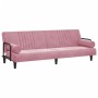 Rosafarbenes Samtschlafsofa mit Armlehnen von , Sofas - Ref: Foro24-351897, Preis: 267,40 €, Rabatt: %
