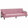 Rosafarbenes Samtschlafsofa mit Armlehnen von , Sofas - Ref: Foro24-351897, Preis: 261,37 €, Rabatt: %