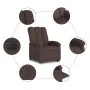 Sillón eléctrico reclinable elevable de tela marrón oscuro de , Sillones - Ref: Foro24-3204121, Precio: 328,06 €, Descuento: %