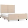 Cappuccino synthetic leather headboard bed frame 140x200cm by , Beds and slatted bases - Ref: Foro24-3125517, Price: 219,53 €...
