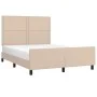 Cappuccino synthetic leather headboard bed frame 140x200cm by , Beds and slatted bases - Ref: Foro24-3125517, Price: 219,53 €...