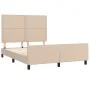 Cappuccino synthetic leather headboard bed frame 140x200cm by , Beds and slatted bases - Ref: Foro24-3125517, Price: 219,53 €...