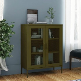 Olive green steel storage cabinet 80x35x101.5 cm by , Lockers and storage cabinets - Ref: Foro24-336171, Price: 157,80 €, Dis...