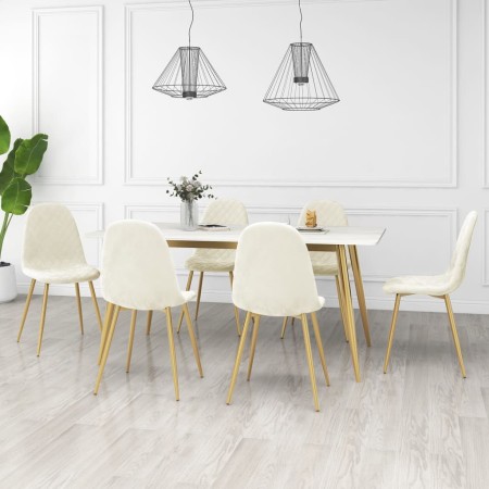 Esszimmerstühle 6 Einheiten cremeweißer Samt von , Essstühle - Ref: Foro24-3082879, Preis: 393,65 €, Rabatt: %