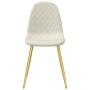 Sillas de comedor 6 unidades terciopelo blanco crema de , Sillas de comedor - Ref: Foro24-3082879, Precio: 385,02 €, Descuent...