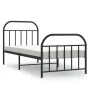 Bed frame with headboard and black metal footboard 80x200 cm by , Beds and slatted bases - Ref: Foro24-353644, Price: 85,93 €...
