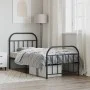Bed frame with headboard and black metal footboard 80x200 cm by , Beds and slatted bases - Ref: Foro24-353644, Price: 85,93 €...