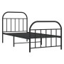 Bed frame with headboard and black metal footboard 80x200 cm by , Beds and slatted bases - Ref: Foro24-353644, Price: 87,22 €...