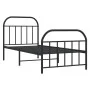 Bed frame with headboard and black metal footboard 80x200 cm by , Beds and slatted bases - Ref: Foro24-353644, Price: 85,93 €...