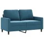 Blue velvet 3-piece sofa set with cushions by , Sofas - Ref: Foro24-3201963, Price: 746,73 €, Discount: %