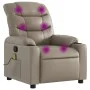 Reclining massage armchair in synthetic leather, cappuccino color. by , Armchairs - Ref: Foro24-374146, Price: 226,67 €, Disc...