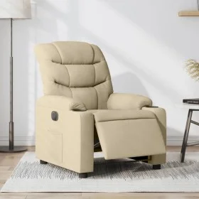 Sillón reclinable eléctrico de tela crema de , Sillones - Ref: Foro24-3206635, Precio: 293,41 €, Descuento: %