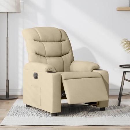 Cream fabric electric recliner chair by , Armchairs - Ref: Foro24-3206635, Price: 288,50 €, Discount: %