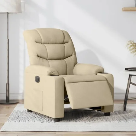 Sillón reclinable eléctrico de tela crema de , Sillones - Ref: Foro24-3206635, Precio: 294,16 €, Descuento: %