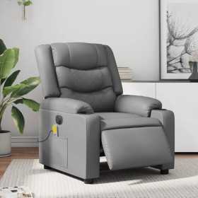 Reclining electric massage armchair in gray synthetic leather by , Armchairs - Ref: Foro24-3206550, Price: 279,24 €, Discount: %