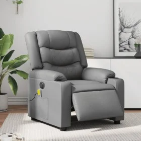 Reclining electric massage armchair in gray synthetic leather by , Armchairs - Ref: Foro24-3206550, Price: 281,78 €, Discount: %
