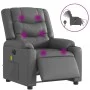 Sillón de masaje reclinable eléctrico cuero sintético gris de , Sillones - Ref: Foro24-3206550, Precio: 281,78 €, Descuento: %