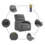 Sillón de masaje reclinable eléctrico cuero sintético gris de , Sillones - Ref: Foro24-3206550, Precio: 281,78 €, Descuento: %