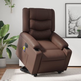 Sillón de masaje elevable eléctrico cuero sintético marrón de , Sillones - Ref: Foro24-3206565, Precio: 344,74 €, Descuento: %
