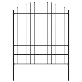 Gartenzaun mit schwarzen Stahlspitzen (1,75-2)x1,7 m von vidaXL, Zaunpaneele - Ref: Foro24-144945, Preis: 100,87 €, Rabatt: %