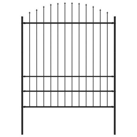 Valla de jardín con puntas acero negro (1,75-2)x1,7 m de vidaXL, Paneles de vallas - Ref: Foro24-144945, Precio: 98,34 €