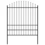 Gartenzaun mit schwarzen Stahlspitzen (1,75-2)x1,7 m von vidaXL, Zaunpaneele - Ref: Foro24-144945, Preis: 100,87 €, Rabatt: %
