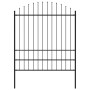 Valla de jardín con puntas acero negro (1,75-2)x1,7 m de vidaXL, Paneles de vallas - Ref: Foro24-144945, Precio: 98,34 €