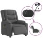 Sillón reclinable de masaje eléctrico tela gris oscuro