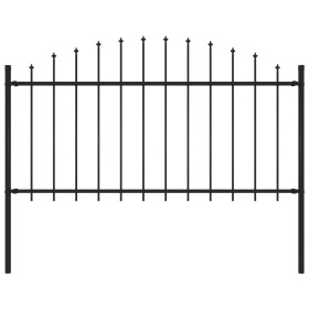 Gartenzaun mit schwarzen Stahlspitzen (1,25-1,5)x1,7 m von vidaXL, Zaunpaneele - Ref: Foro24-144943, Preis: 74,89 €, Rabatt: %
