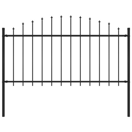Gartenzaun mit schwarzen Stahlspitzen (1,25-1,5)x1,7 m von vidaXL, Zaunpaneele - Ref: Foro24-144943, Preis: 74,89 €, Rabatt: %