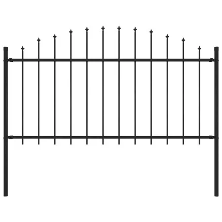 Valla de jardín con puntas acero negro (1,25-1,5)x1,7 m de vidaXL, Paneles de vallas - Ref: Foro24-144943, Precio: 73,30 €, D...