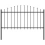 Gartenzaun mit schwarzen Stahlspitzen (1,25-1,5)x1,7 m von vidaXL, Zaunpaneele - Ref: Foro24-144943, Preis: 74,89 €, Rabatt: %