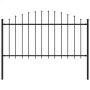 Valla de jardín con puntas acero negro (1,25-1,5)x1,7 m de vidaXL, Paneles de vallas - Ref: Foro24-144943, Precio: 73,30 €, D...