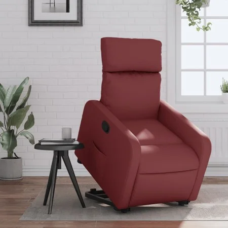 Reclining and lift chair in artificial red wine leather by , Armchairs - Ref: Foro24-3206753, Price: 292,57 €, Discount: %