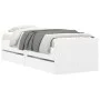 White bed frame with drawers 75x190 cm by , Beds and slatted bases - Ref: Foro24-3207357, Price: 157,88 €, Discount: %