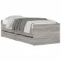 Sonoma gray bed frame with drawers 75x190 cm by , Beds and slatted bases - Ref: Foro24-3207362, Price: 128,70 €, Discount: %