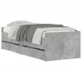 Concrete gray bed frame with drawers 75x190 cm by , Beds and slatted bases - Ref: Foro24-3207360, Price: 135,47 €, Discount: %
