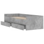 Betongrauer Bettrahmen mit Schubladen 75x190 cm von , Betten und Lattenroste - Ref: Foro24-3207360, Preis: 137,21 €, Rabatt: %