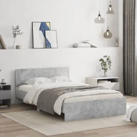 Concrete gray bed frame with headboard 120x200cm by , Beds and slatted bases - Ref: Foro24-3207493, Price: 197,73 €, Discount: %