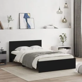 Bed frame with black headboard 120x200 cm by , Beds and slatted bases - Ref: Foro24-3207491, Price: 207,97 €, Discount: %