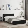 Bed frame with black headboard 120x200 cm by , Beds and slatted bases - Ref: Foro24-3207491, Price: 207,97 €, Discount: %
