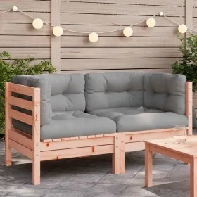 Corner garden sofa with 2 fir Douglas wood cushions by , Modular outdoor sofas - Ref: Foro24-838155, Price: 184,57 €, Discoun...