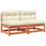Garden sofas without armrest cushions 2 units brown waxed wood by , Modular outdoor sofas - Ref: Foro24-838090, Price: 145,48...