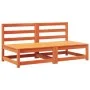 Garden sofas without armrest cushions 2 units brown waxed wood by , Modular outdoor sofas - Ref: Foro24-838090, Price: 145,48...
