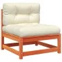 Garden sofas without armrest cushions 2 units brown waxed wood by , Modular outdoor sofas - Ref: Foro24-838090, Price: 145,48...