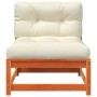 Garden sofas without armrest cushions 2 units brown waxed wood by , Modular outdoor sofas - Ref: Foro24-838090, Price: 146,53...